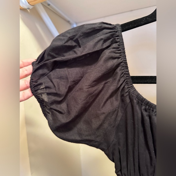 Faithfull the Brand black mini dress xs 2 off the shoulder square neckline - Picture 9 of 11